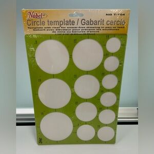 🆓 Free if added to a bundle of $25 or more - NWOT Nobel Giant Circle Template